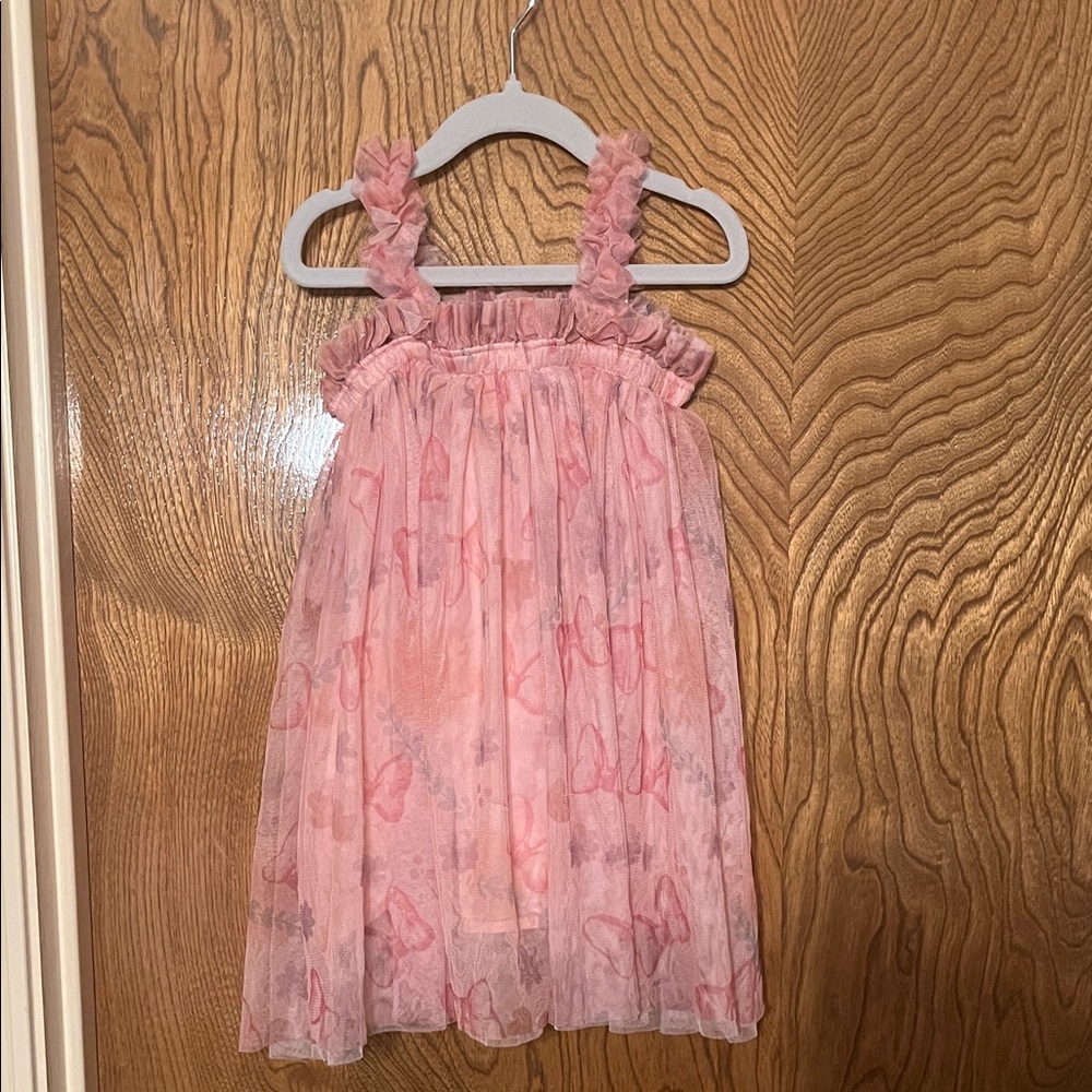 Disney Pink Butterfly Casual Girls Dress